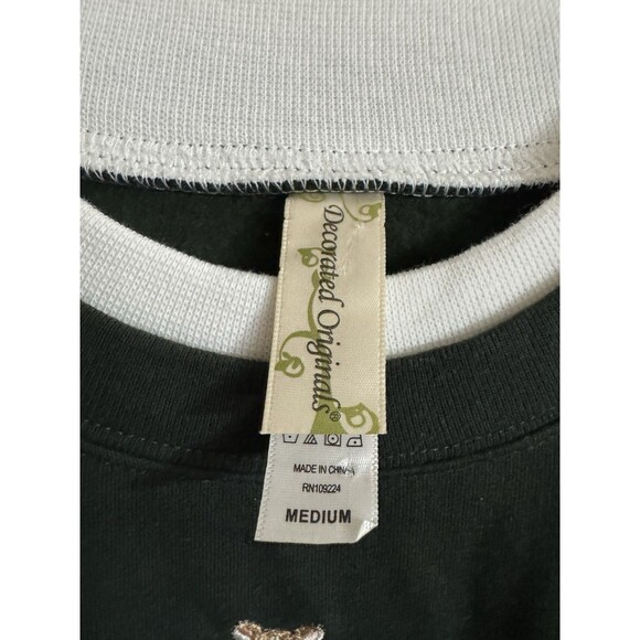 Y2K Decorated Originals M Sweatshirt Embroidered  Stacker Dogs Metallic BOHO - Picture 3 of 5